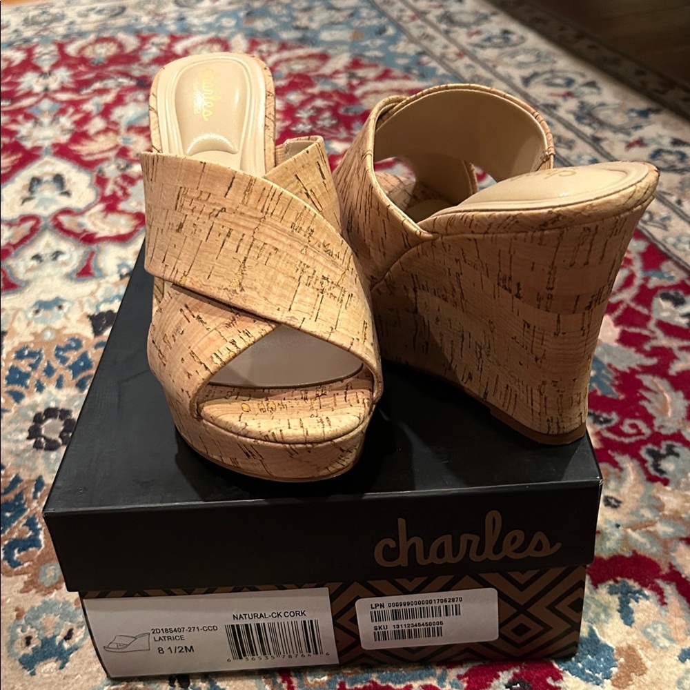 Charles David Natural Cork Wedges